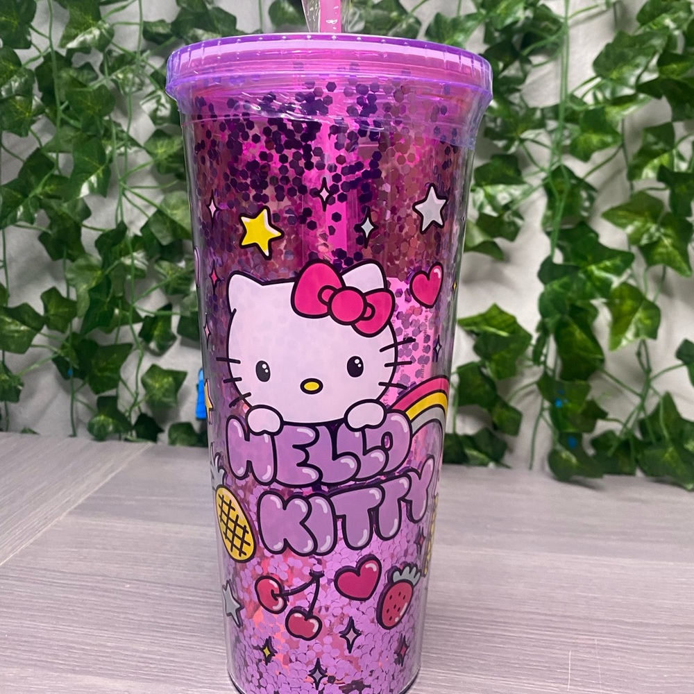 Sanrio Hello Kitty Glitter Cup / Tumbler with Straw 32oz